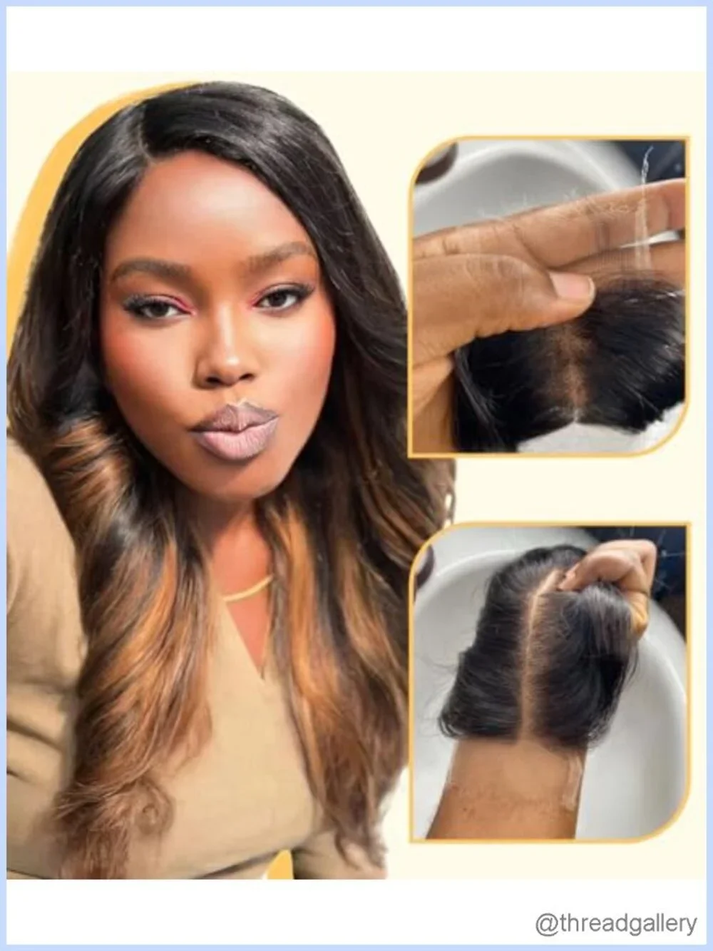 2x6 HD Lace Closure with 0.10mm Ultra Thin Invisible Swiss Lace, Pre-Plucked